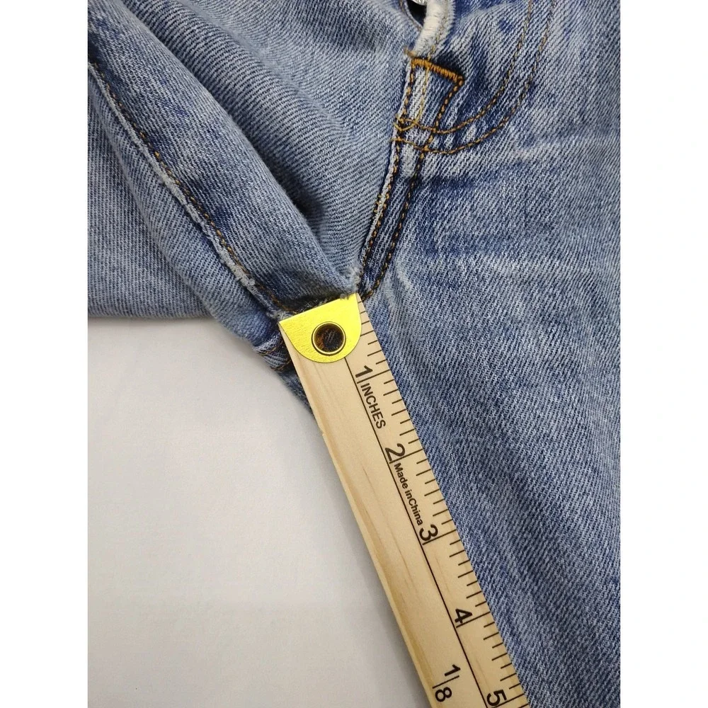 Levis 501 Jeans 34x34 Light Wash Blue Denim Button Fly Trashed Distressed